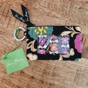 New Vera Bradley Suzani ID Wallet With Key Ring Floral Print Retired